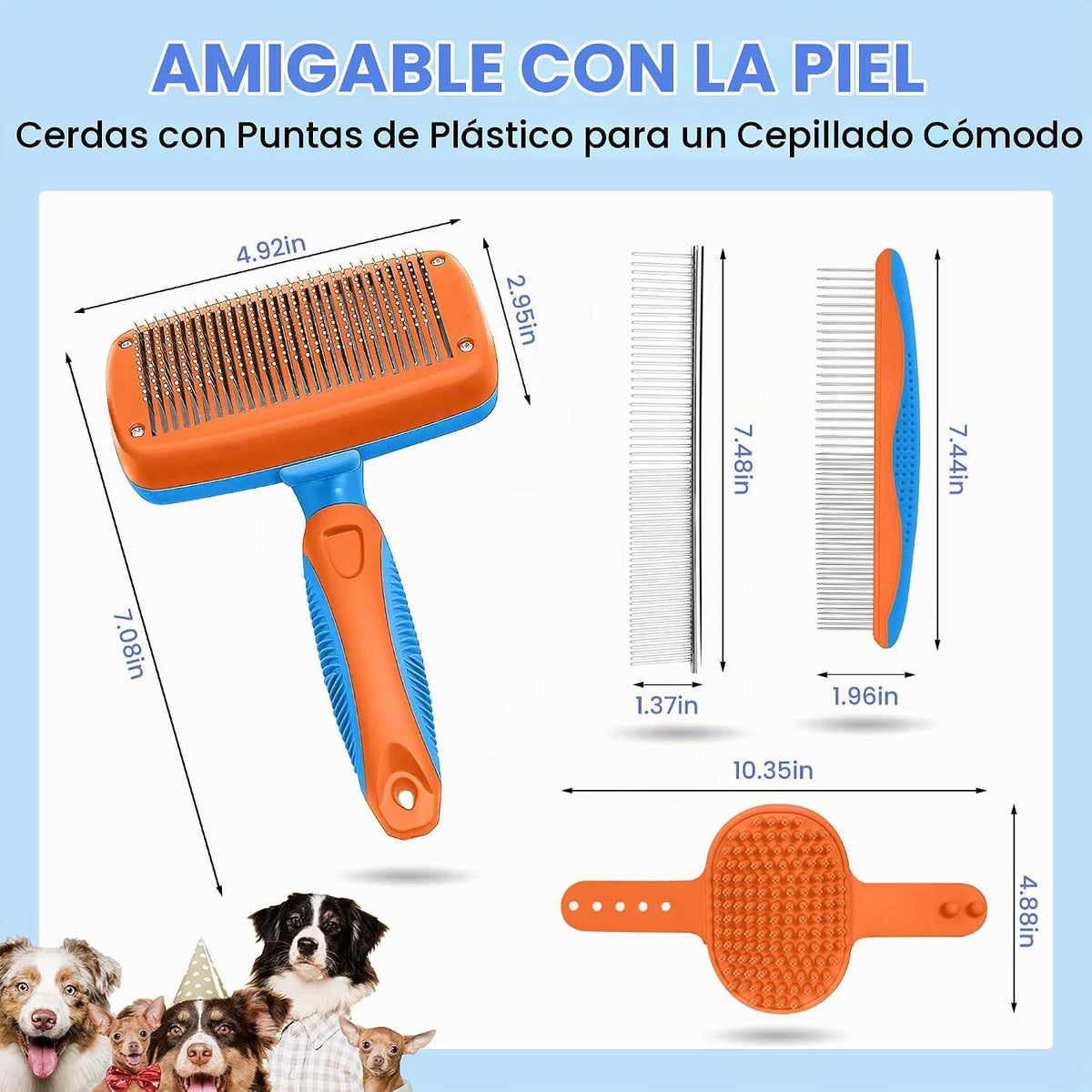 Cepillo de limpieza autolimpiante, kit profesional 5 en 1 de aseo d...