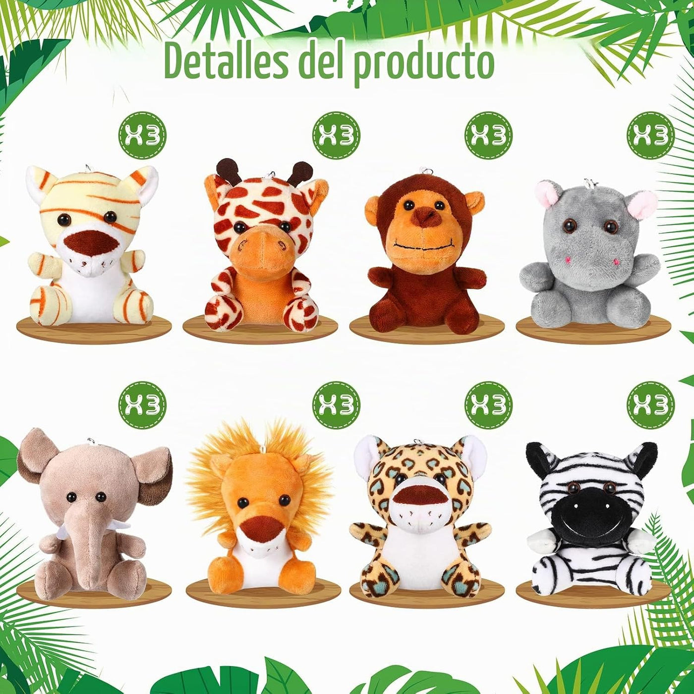 HyDren 24 piezas de mini animales de peluche del bosque a granel de...
