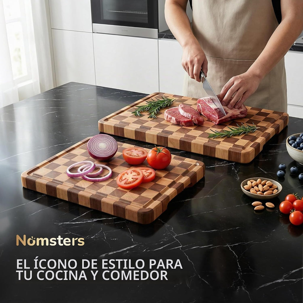 Nomsters Paquete de 2 tablas de cortar para cocina, tabla de cortar...