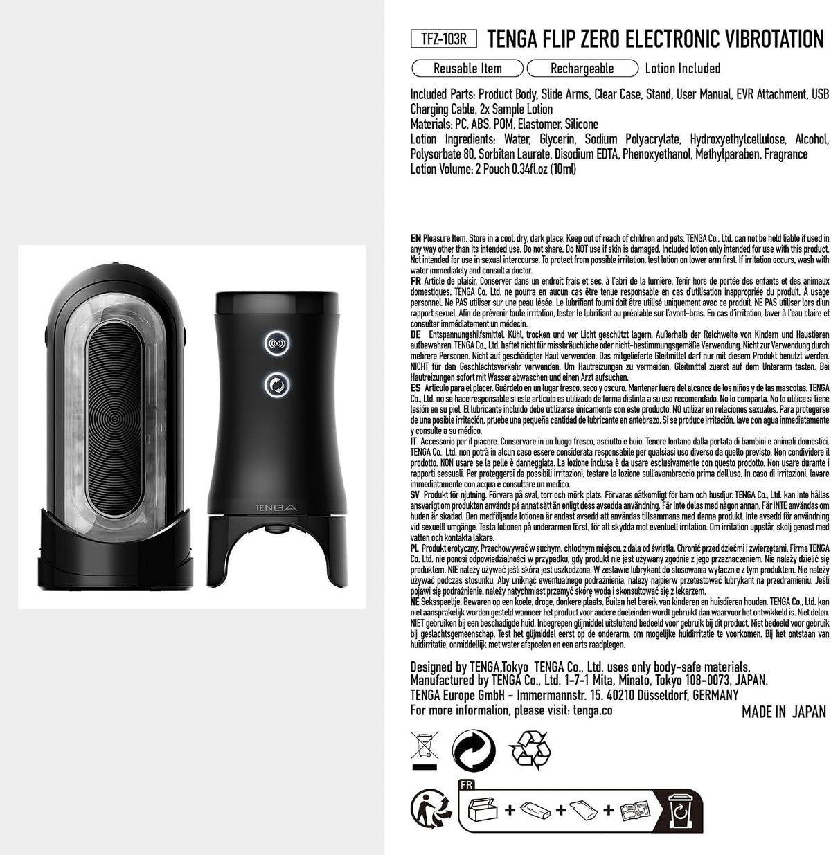 TENGA FLIP Zero Masturbador masculino Rolling Plus dispositivo vibr...