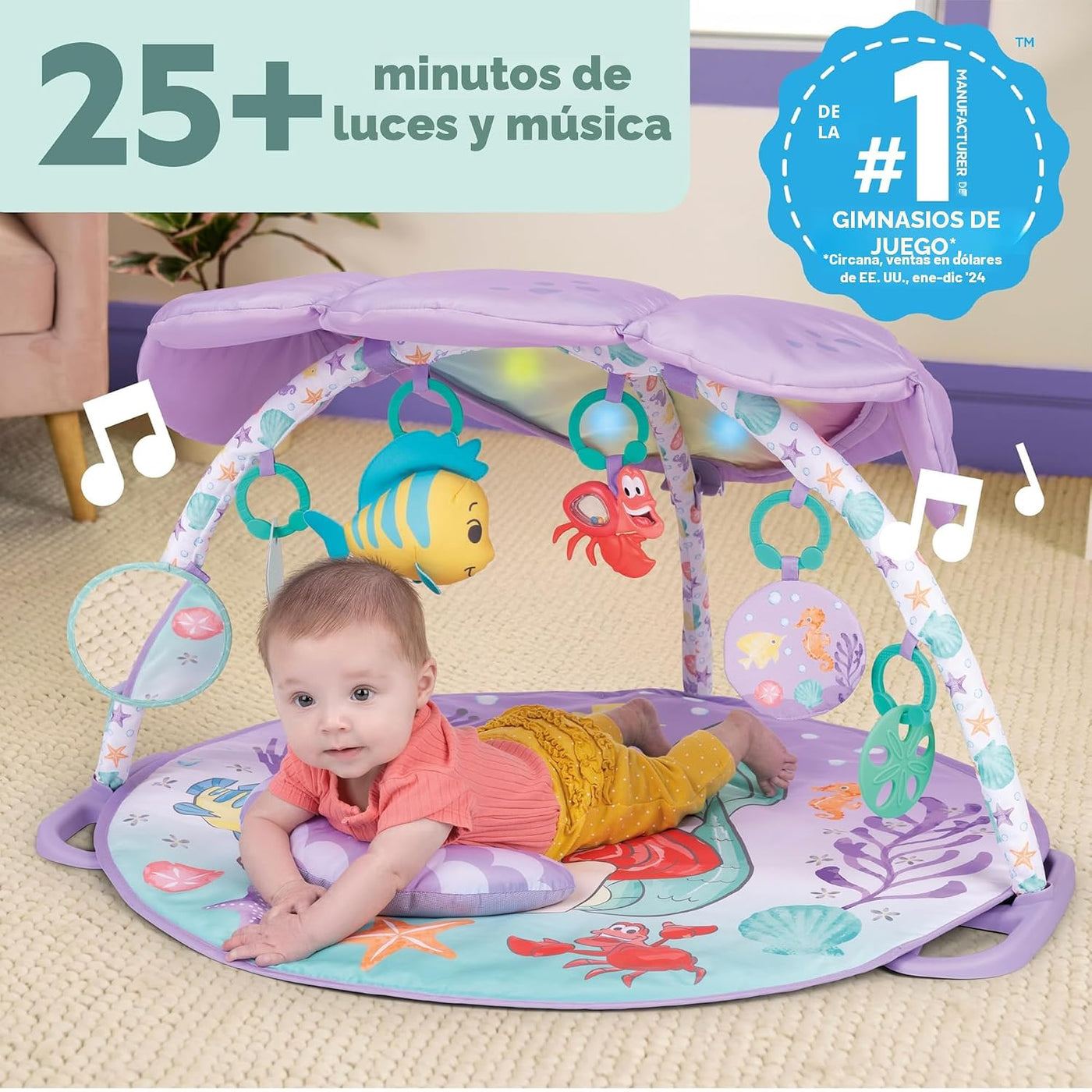 Bright Starts Disney Baby La Sirenita Twinkle Trove Gimnasio de Act...