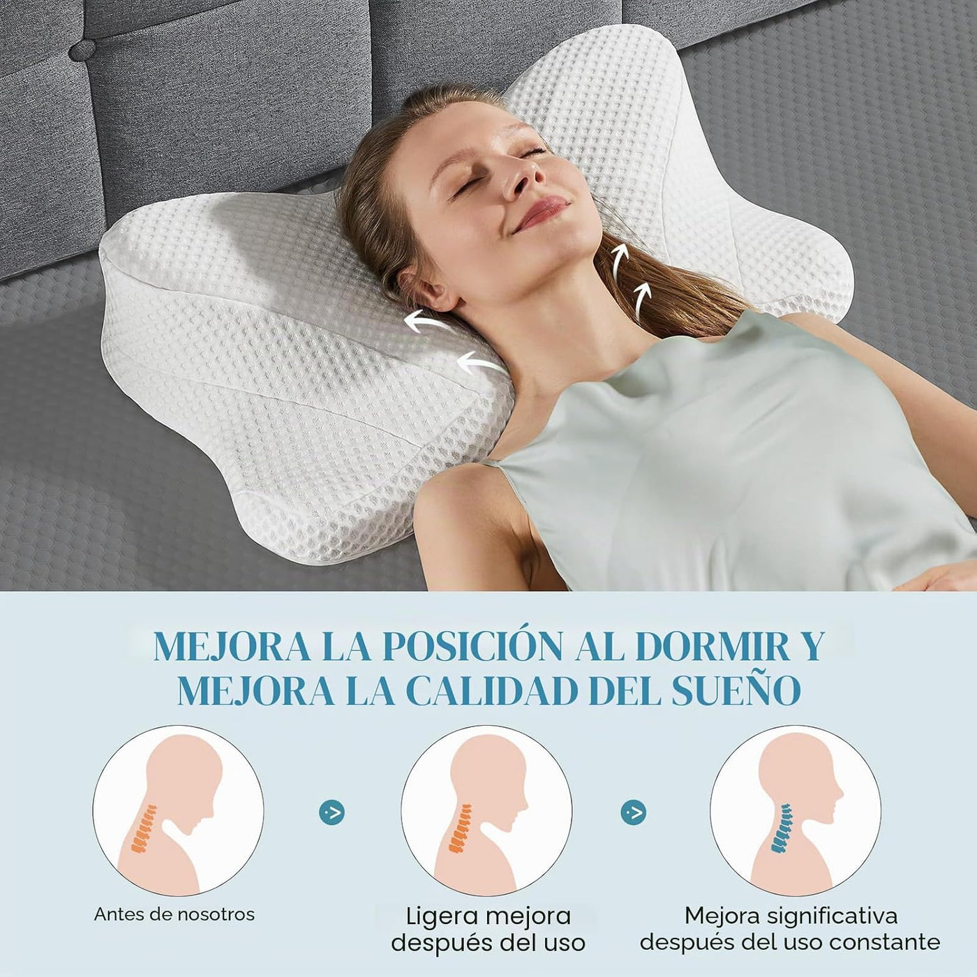 Sweetcrispy Almohada cervical para cuello y hombro, almohadas ergon...