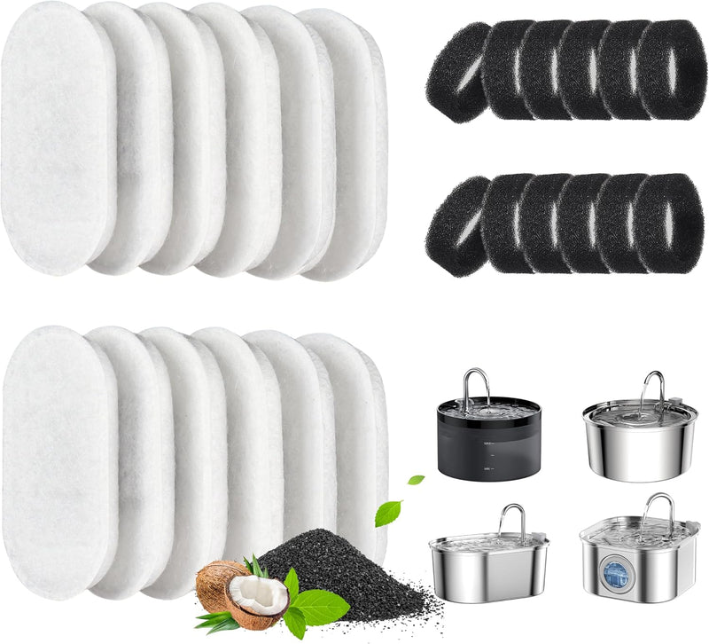 DOOOB Paquete de 24 filtros de fuente de agua para gatos | Filtros...