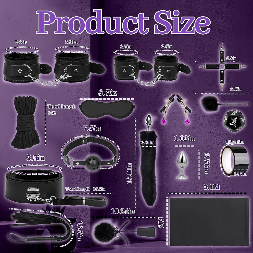 BDSM Bondage Kit de juguetes sexuales, 8 piezas, juego de bondage s...