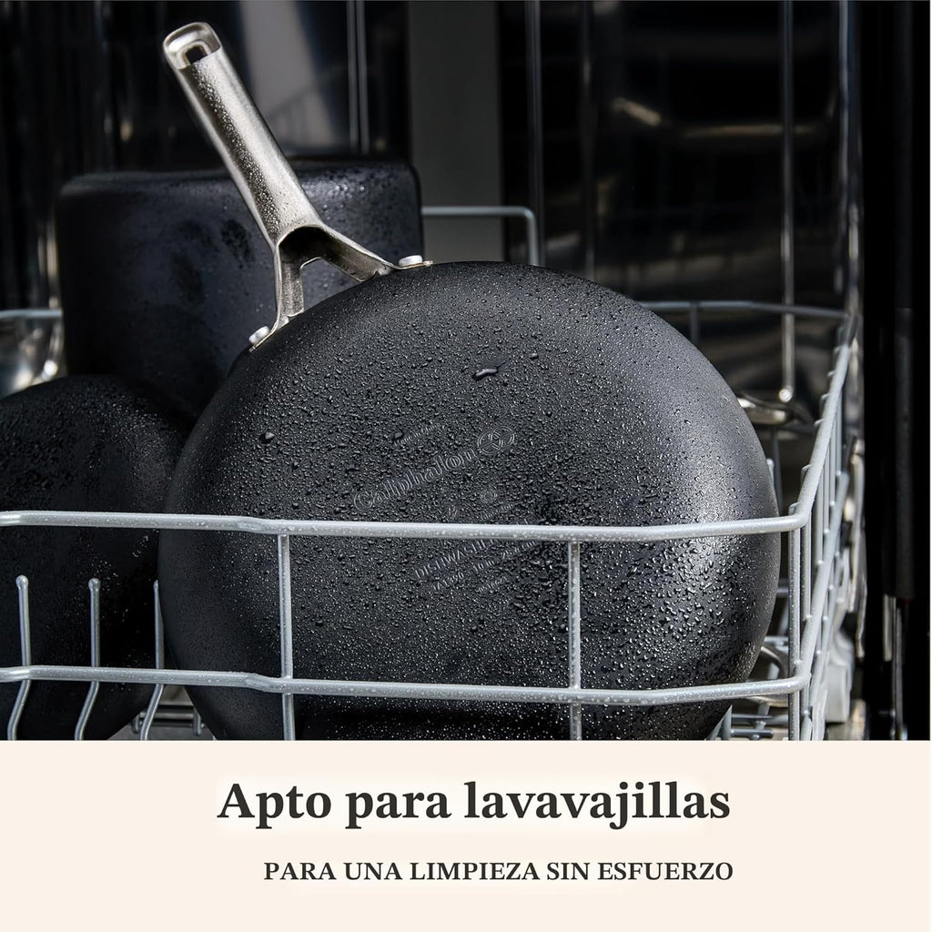 Calphalon® Juego de sartenes antiadherentes anodizadas duras de 8&#...