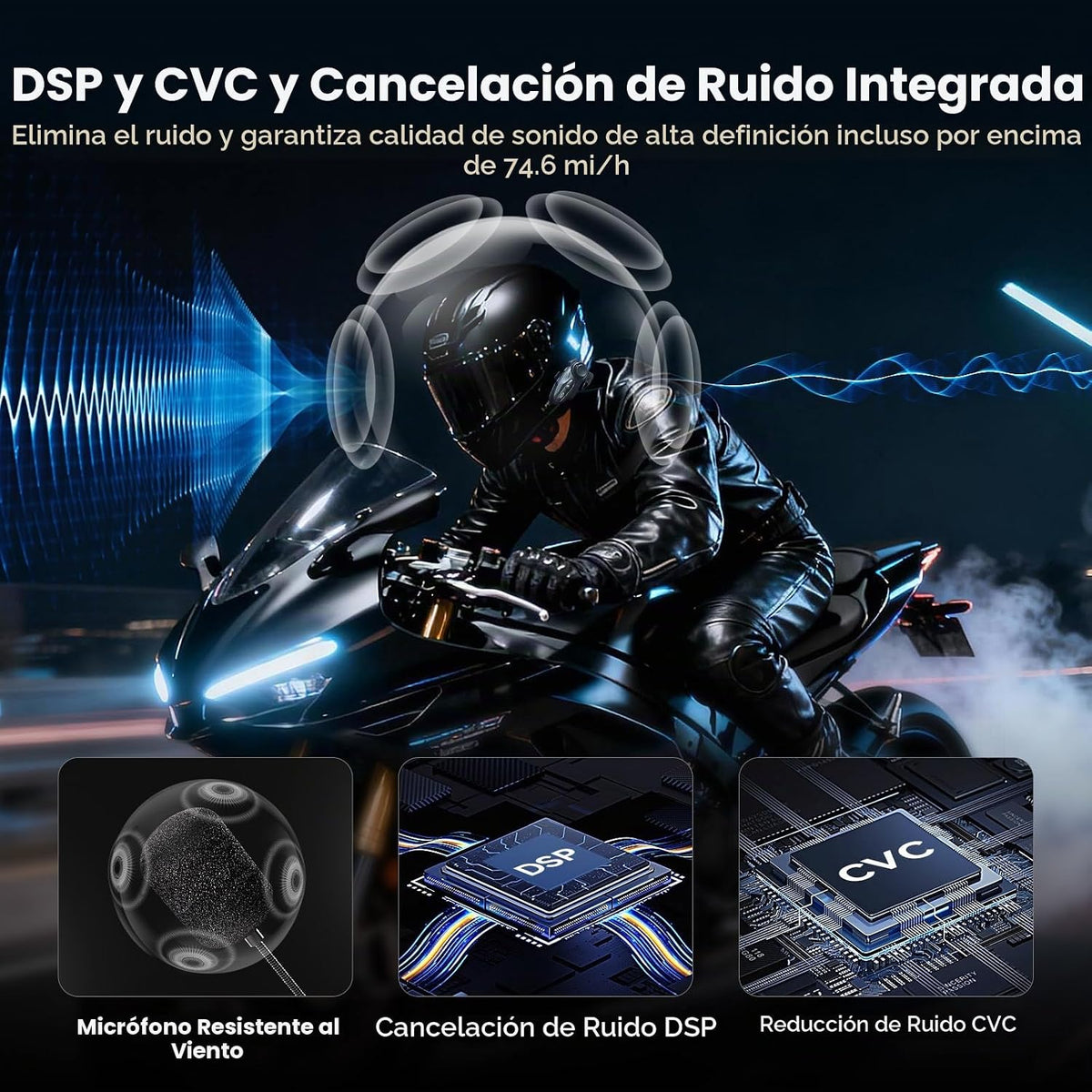 NYTALK Sistema de comunicación de casco de motocicleta X10 para 10...
