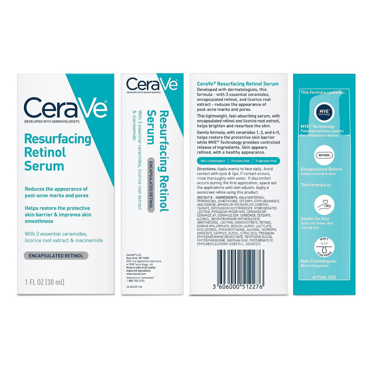 CeraVe Suero de Retinol Renovador para Marcas Post-Acné, Formulado...
