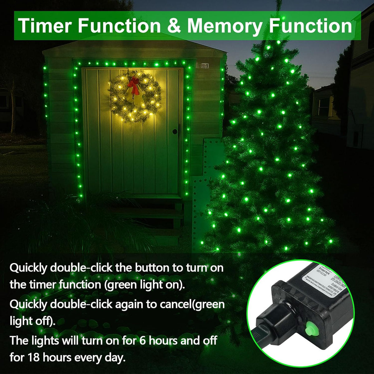 Guirnalda de 200 luces LED conectables, luces de Navidad de 66 pies...