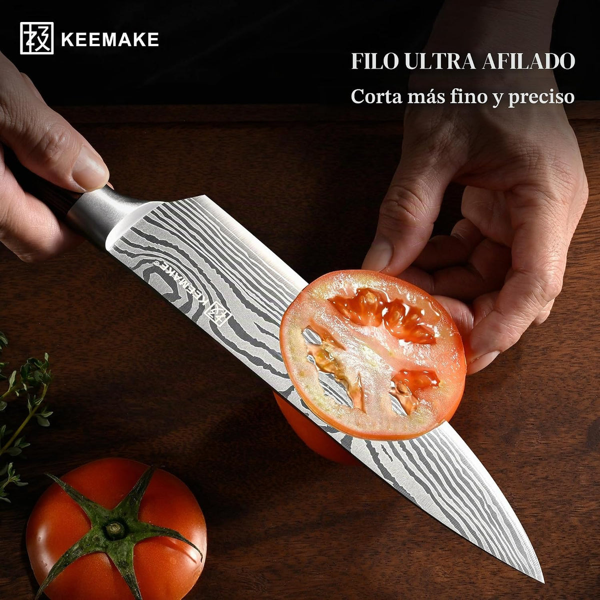 KEEMAKE - Juego de cuchillos de cocina de 5 piezas, juego de cuchil...