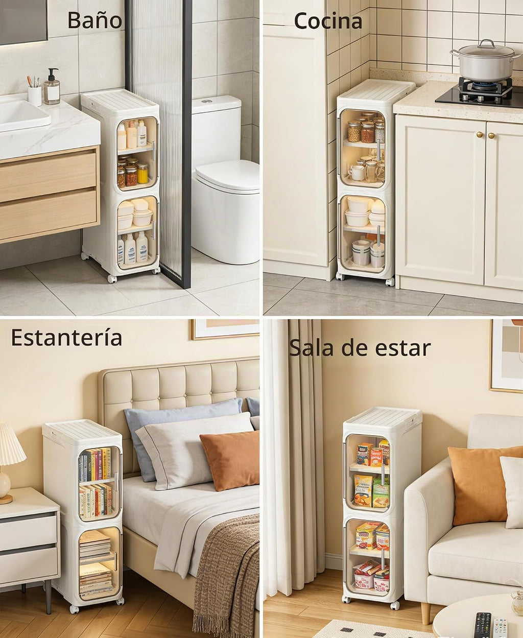 LXLXXL Armario de almacenamiento estrecho para baño delgado con rue...