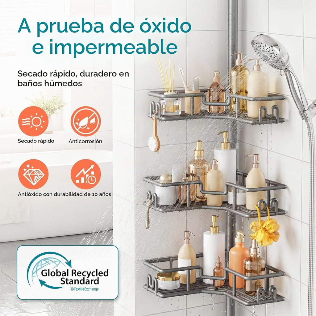 HAMITOR Almacenamiento de baño ajustable de 4 niveles: estante de t...