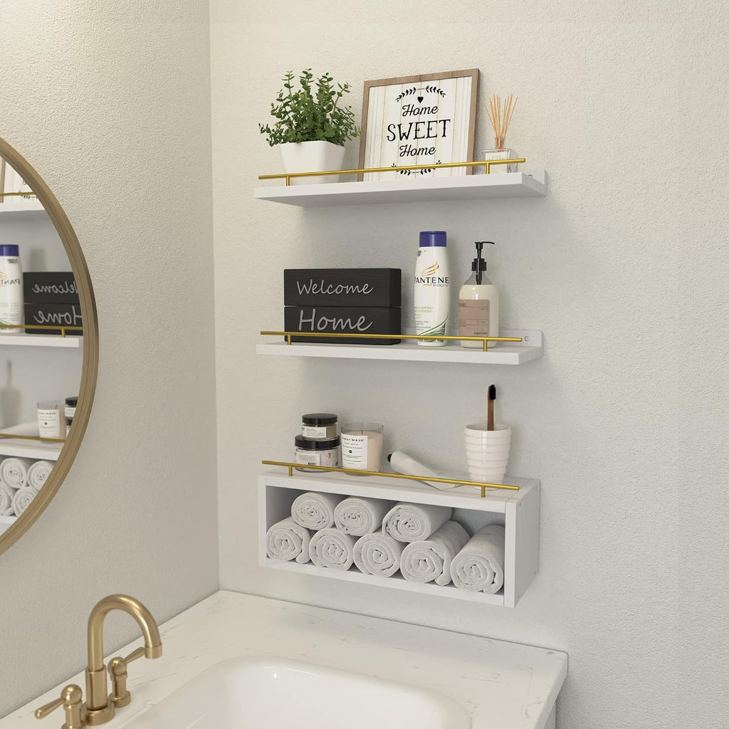 WOPITUES Estantes flotantes para pared con estante de cubo, estante...