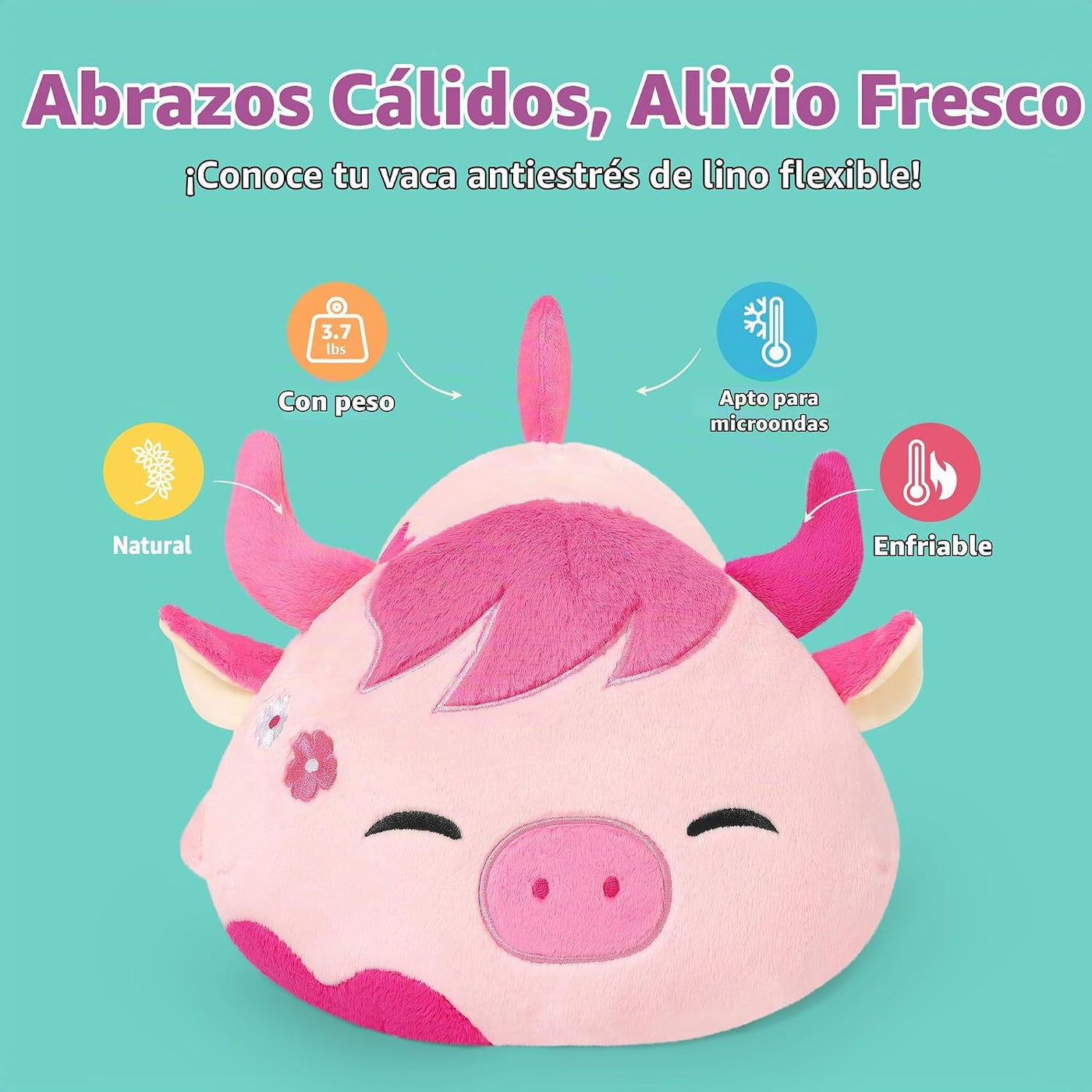 Onsoyours Animales de peluche originales de vaca Sakura con peso y...