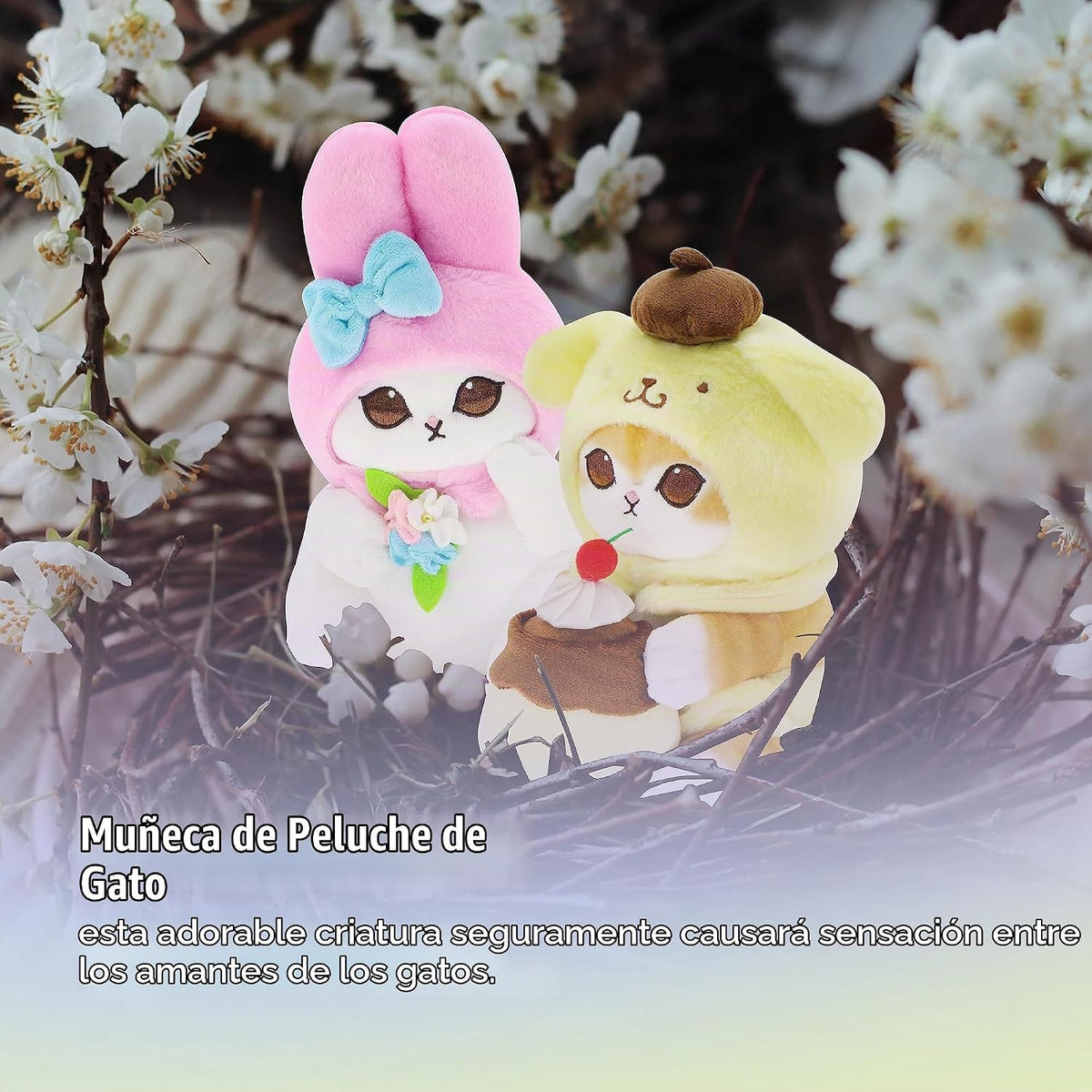 CNAANA Peluche de gato tiburón kawaii, juguete de peluche, animal d...