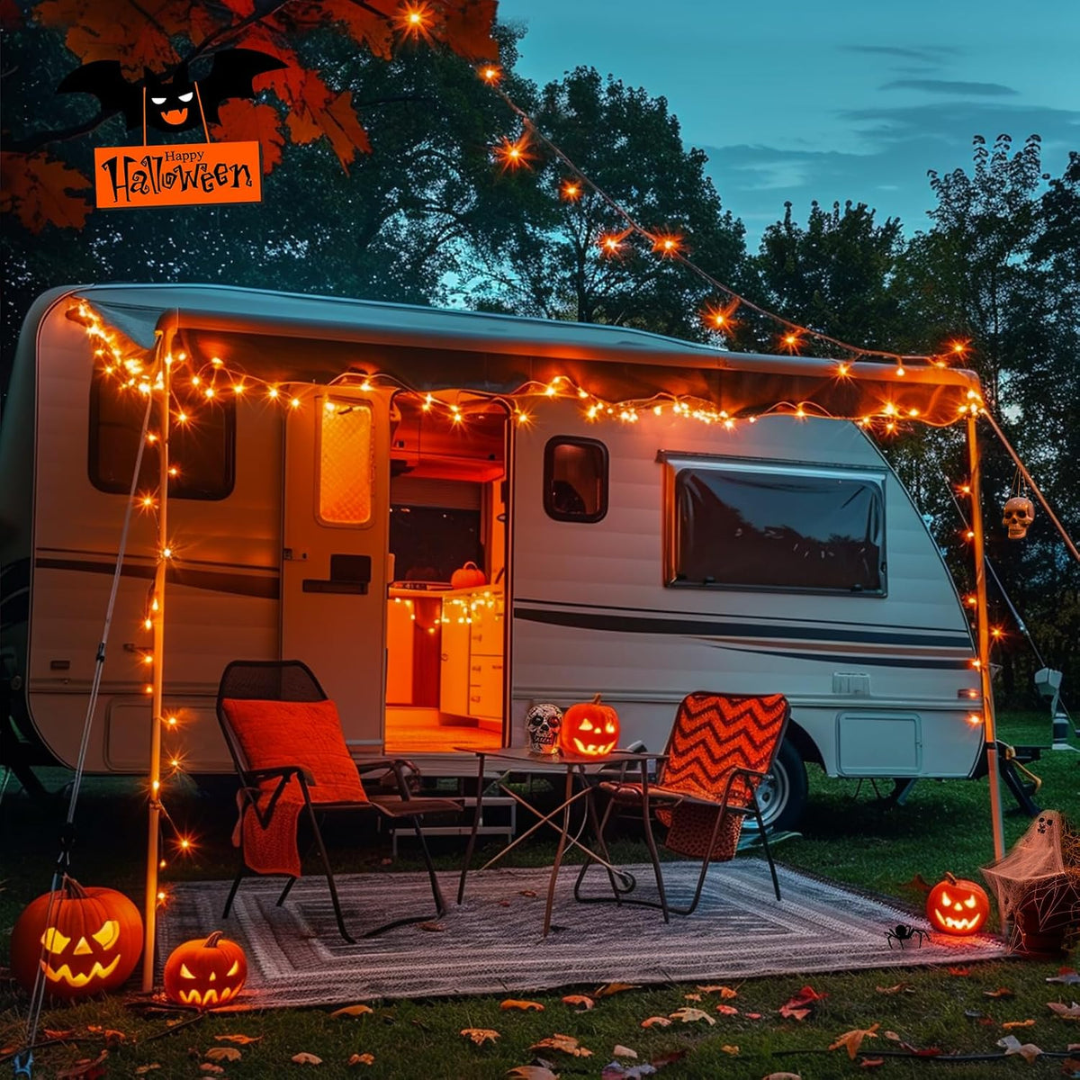 JMEXSUSS 400 luces LED naranjas para decoración de Halloween, enchu...