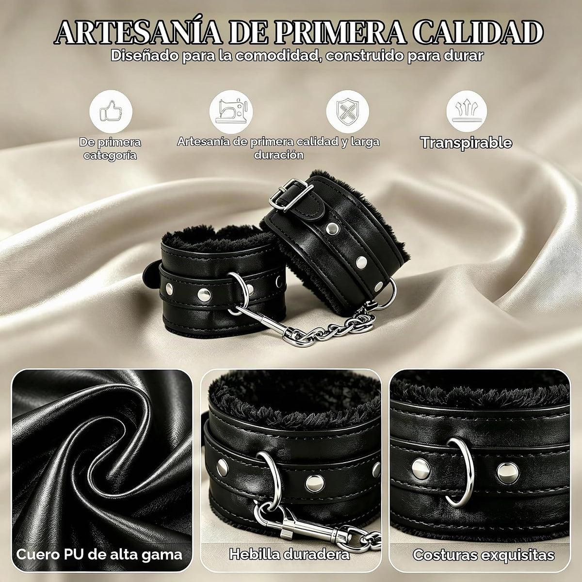 Kits de Restricciones de Bondage Sexual Juguetes BDSM 12 Piezas Esp...