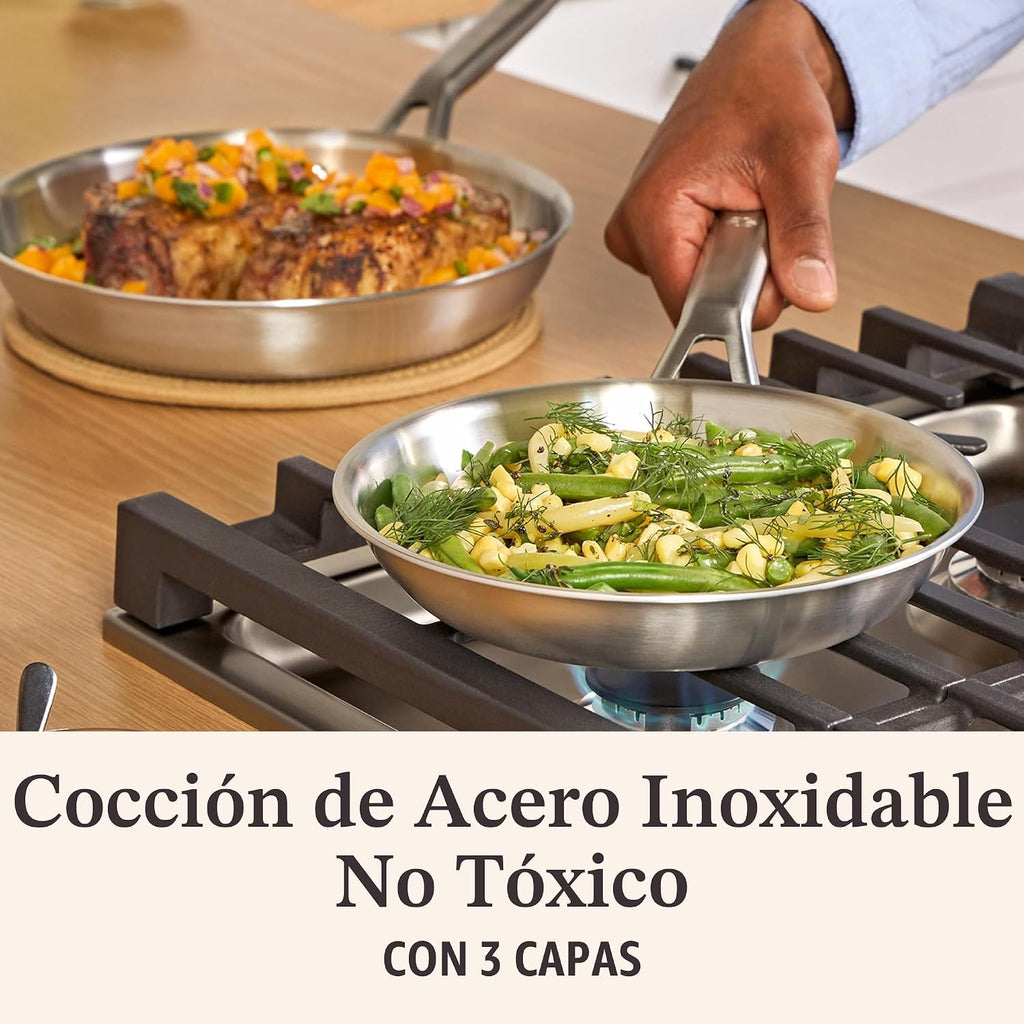 Calphalon - Juego de utensilios de cocina de acero inoxidable cepil...