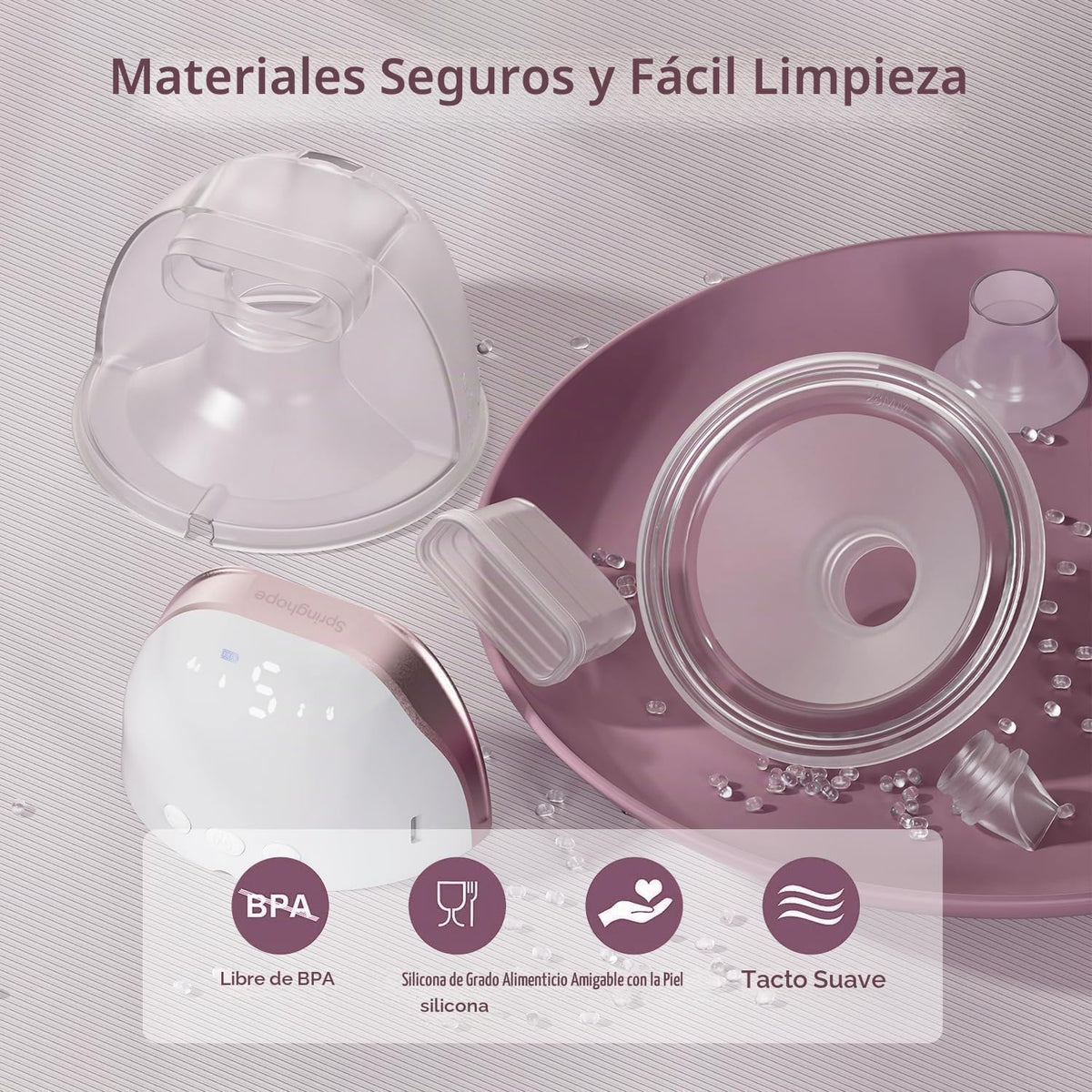 Springhope - Extractor de leche manos libres portátil, 4 modos y 9...
