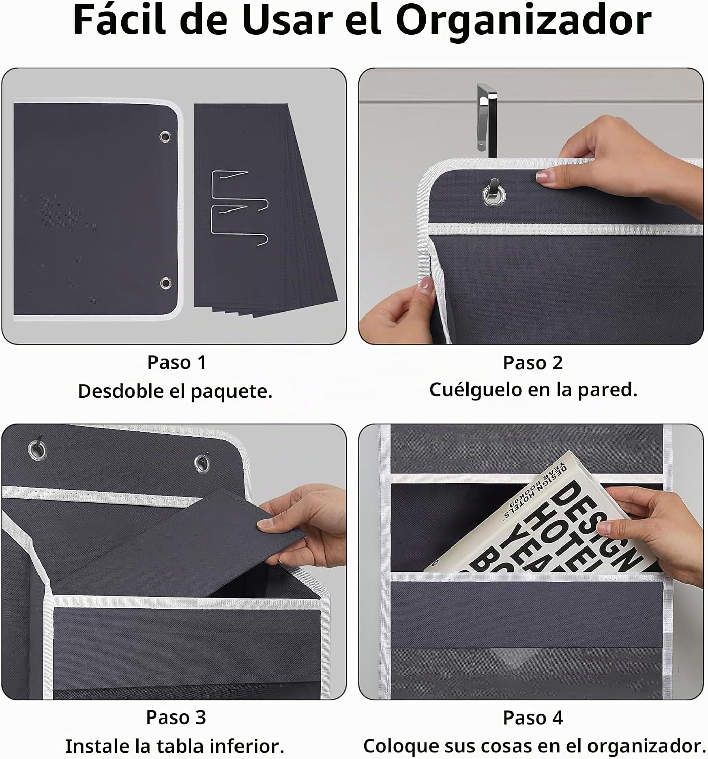 TYMENSH Organizador para colgar sobre puerta con 5 bolsillos grande...