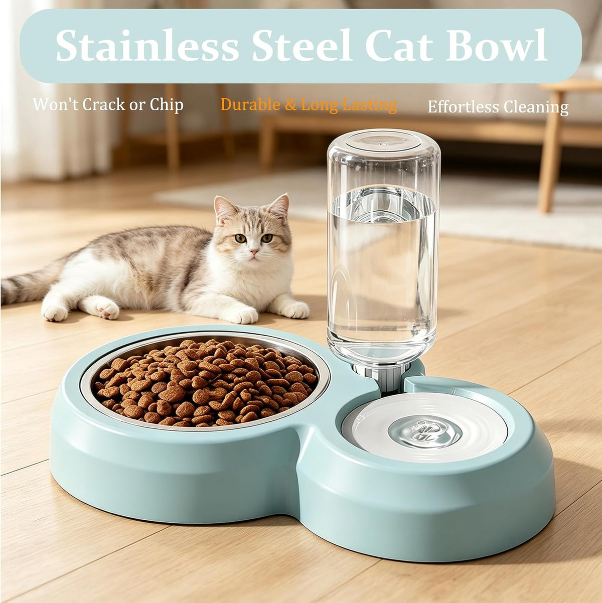 YSHOME&amp;PET Juego de cuencos dobles para perros, comida y agua p...