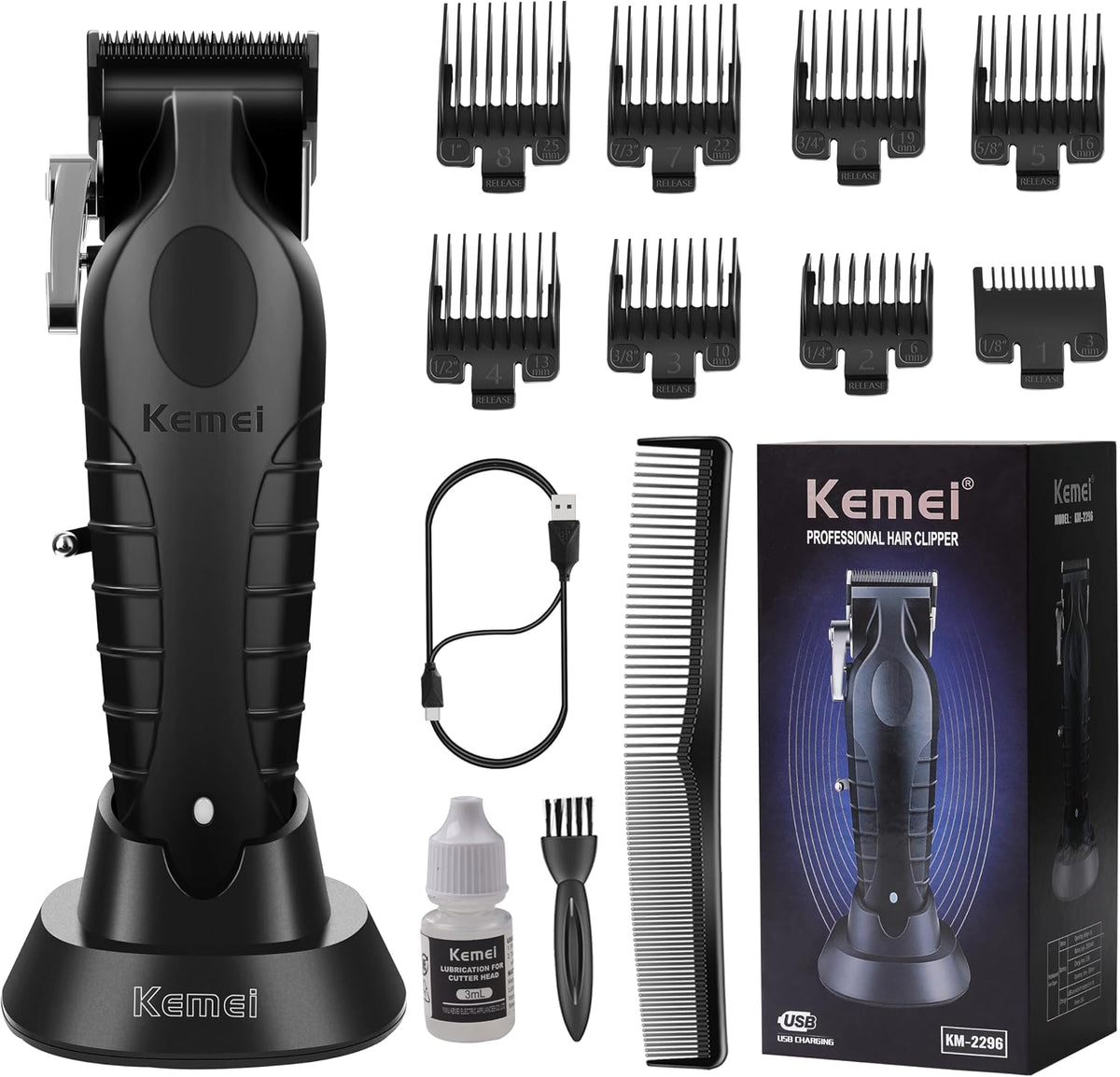 KEMEI 2296 Cortadoras de pelo profesionales para hombres, kits de c...