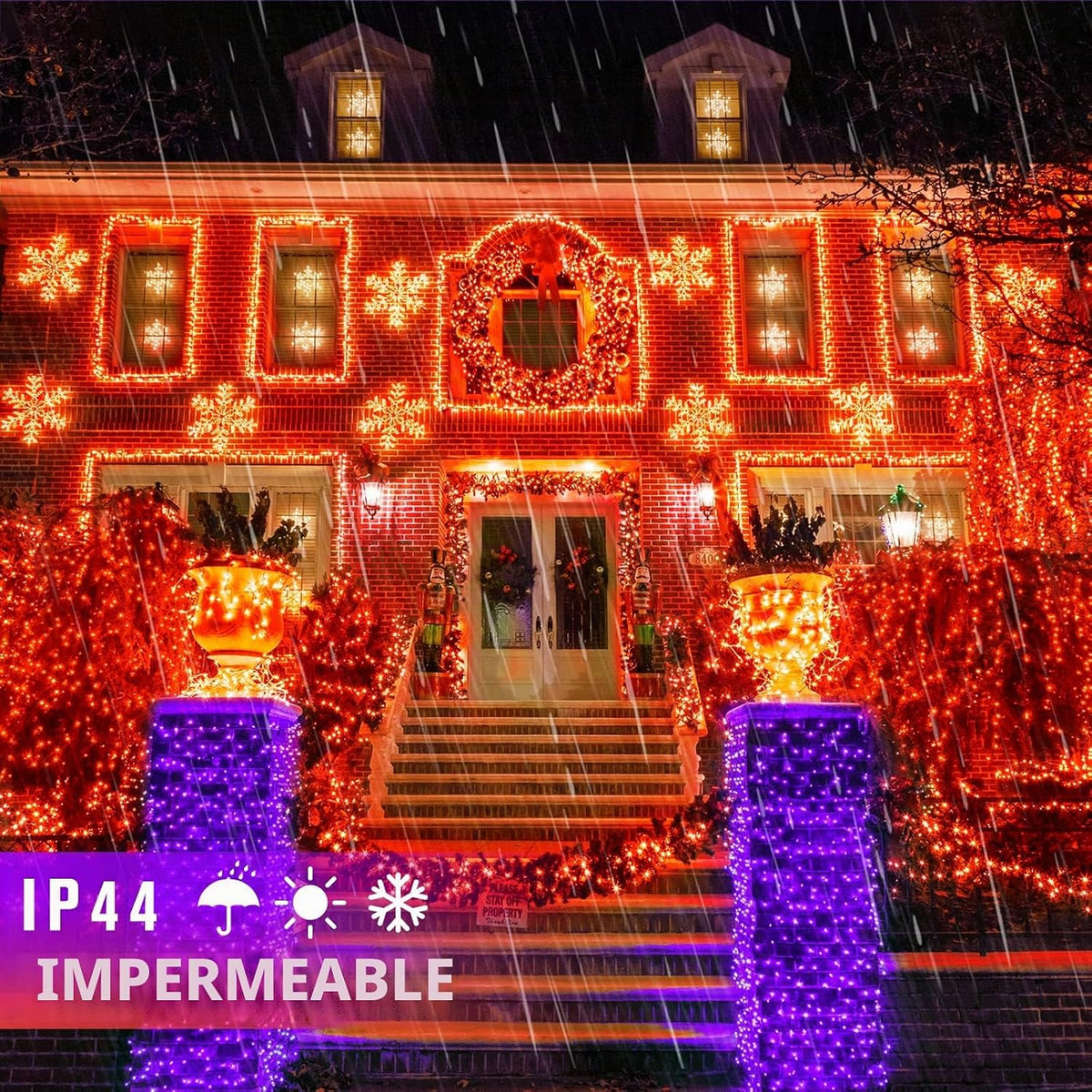 JMEXSUSS 250 luces LED de cadena de Halloween de 91.5 pies, de colo...