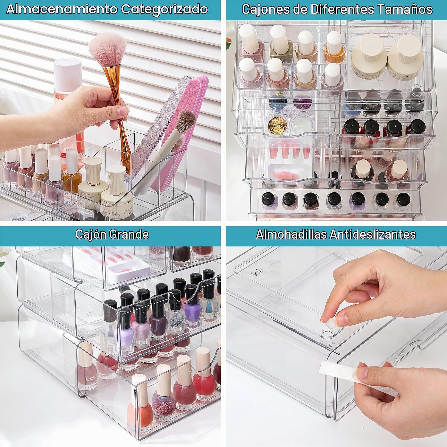 Vtopmart Organizador de maquillaje transparente de 5 niveles con 6...