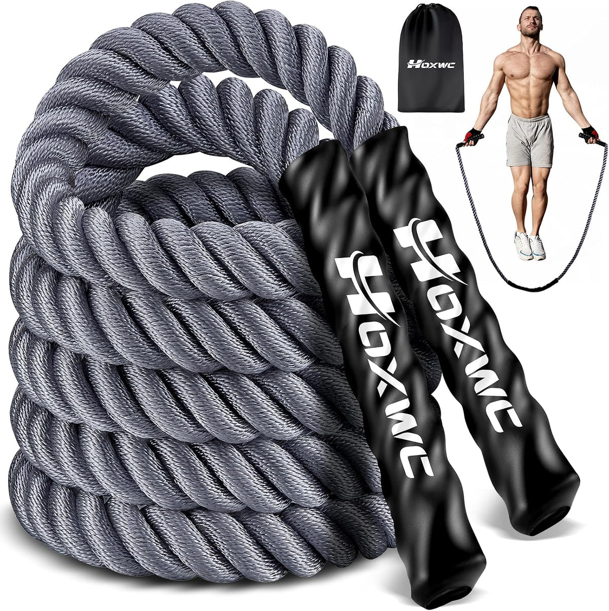 HOXWC Cuerda de Saltar, Cuerda de Saltar con Peso para Fitness, Cue...