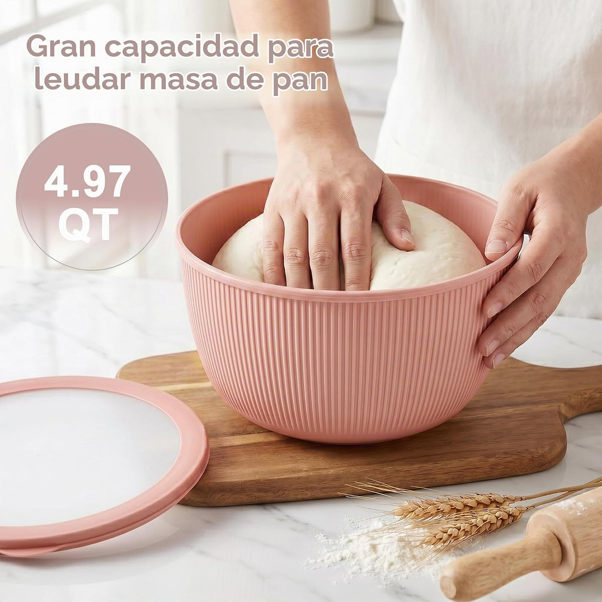BoxedHome Juego de 4 cuencos para mezclar de 4.97 cuartos de galón...