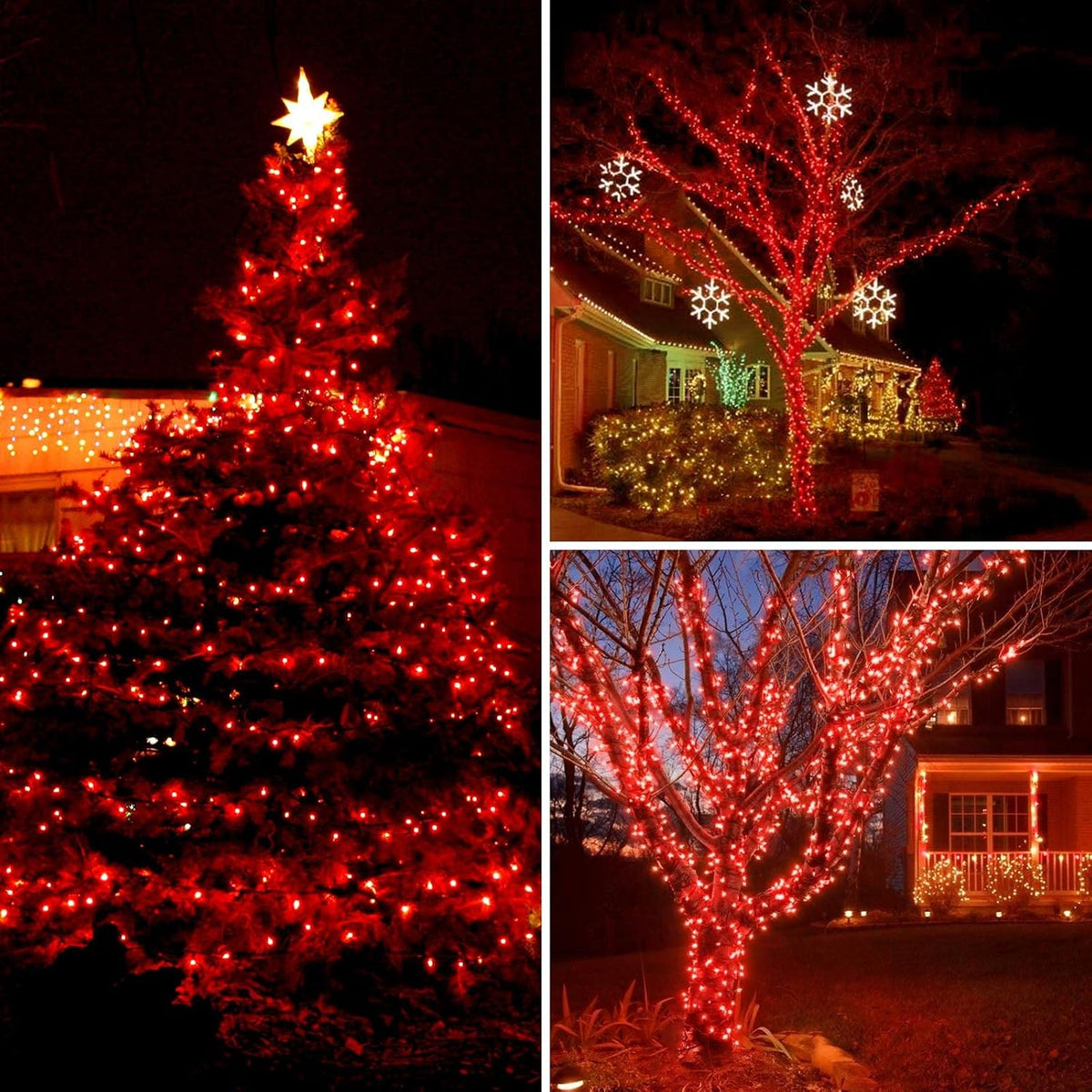 Guirnalda de 200 luces LED conectables, luces de Navidad de 66 pies...