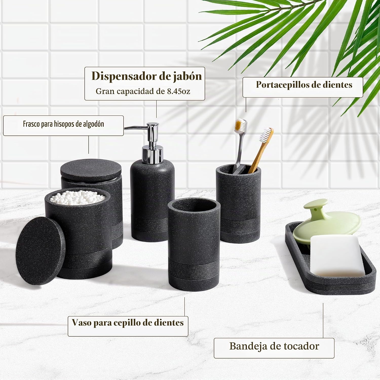 Juego de accesorios de baño, juego de 6 piezas de accesorios de bañ...