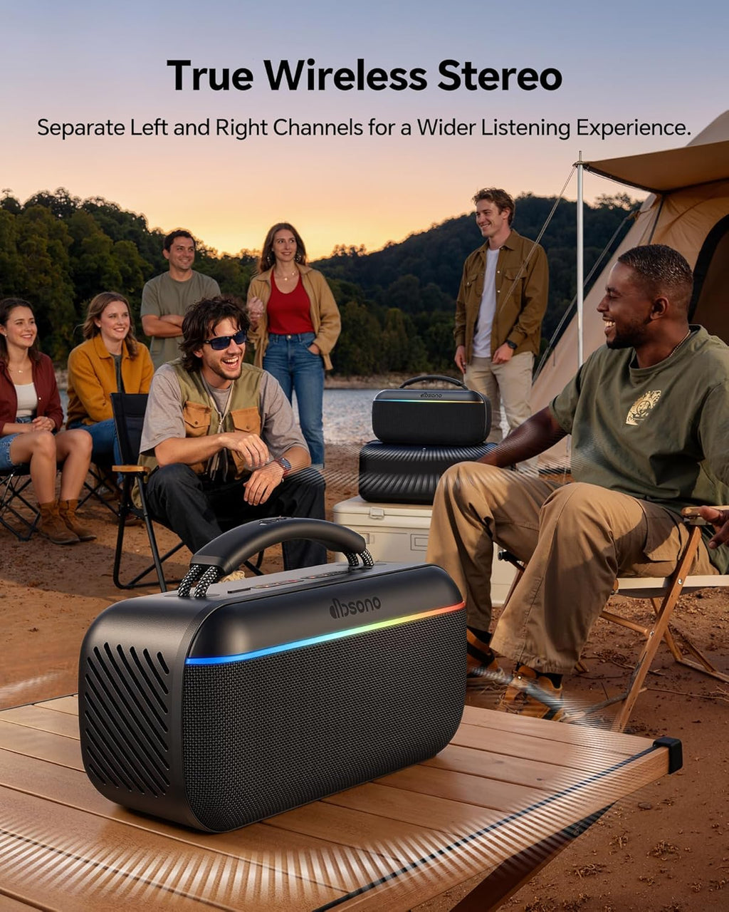 dbsono Altavoz Bluetooth Portátil Inalámbrico, Pico 100W, Bluetooth...