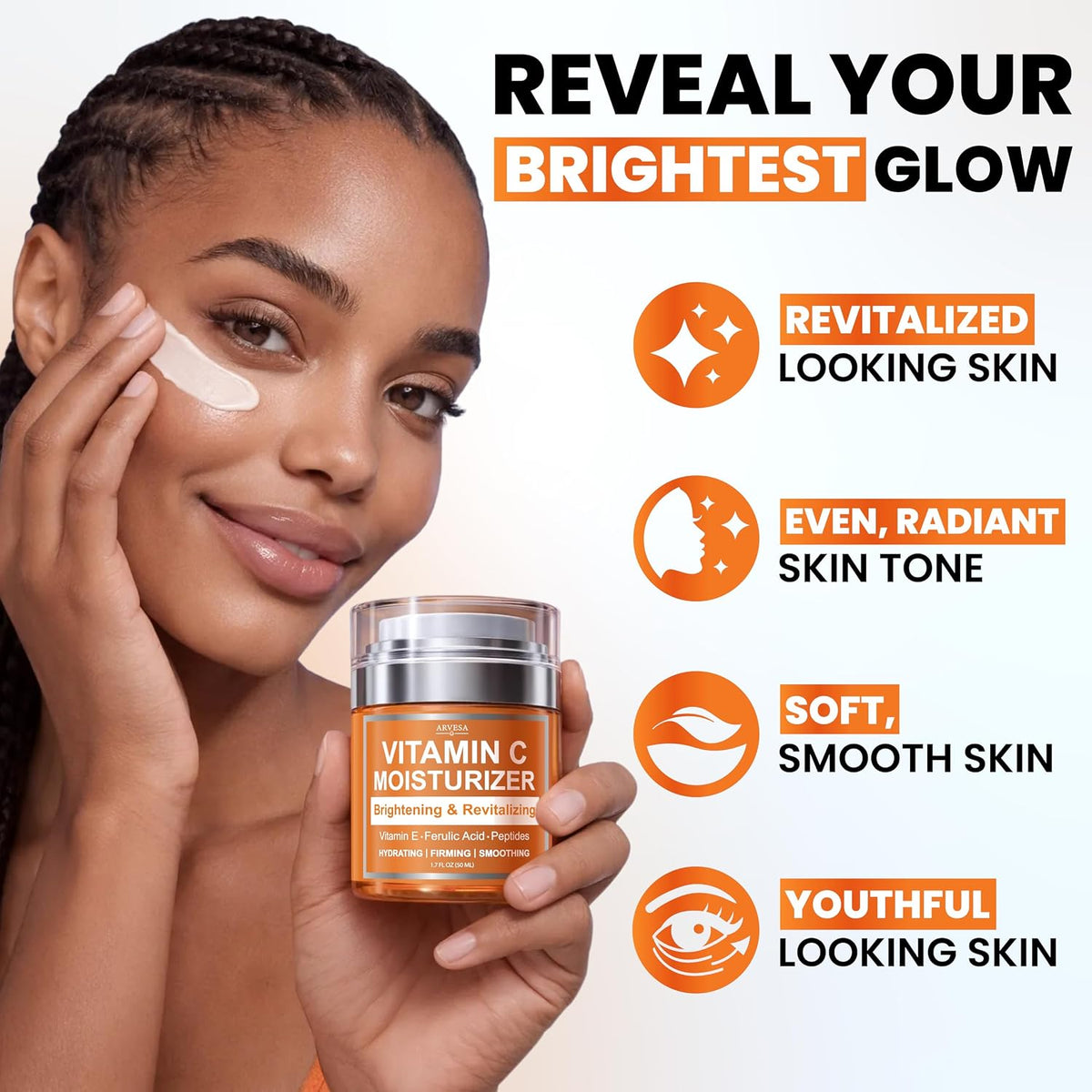 Hidratante de vitamina C para la cara - Crema de vitamina C - Ilumi...