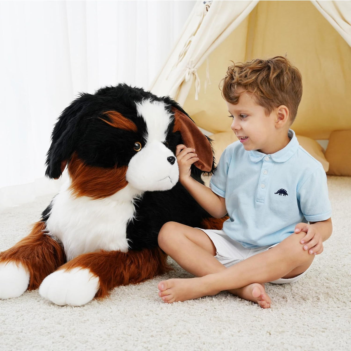 AmyToo Animales de peluche para perros gigantes, peluche suave y gr...