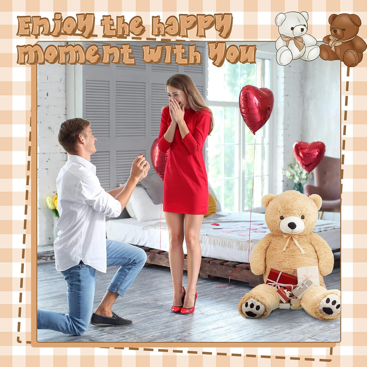 Meooeck Oso Gigante de 5 Pies Gran Oso de Peluche Gigante Grande 59...