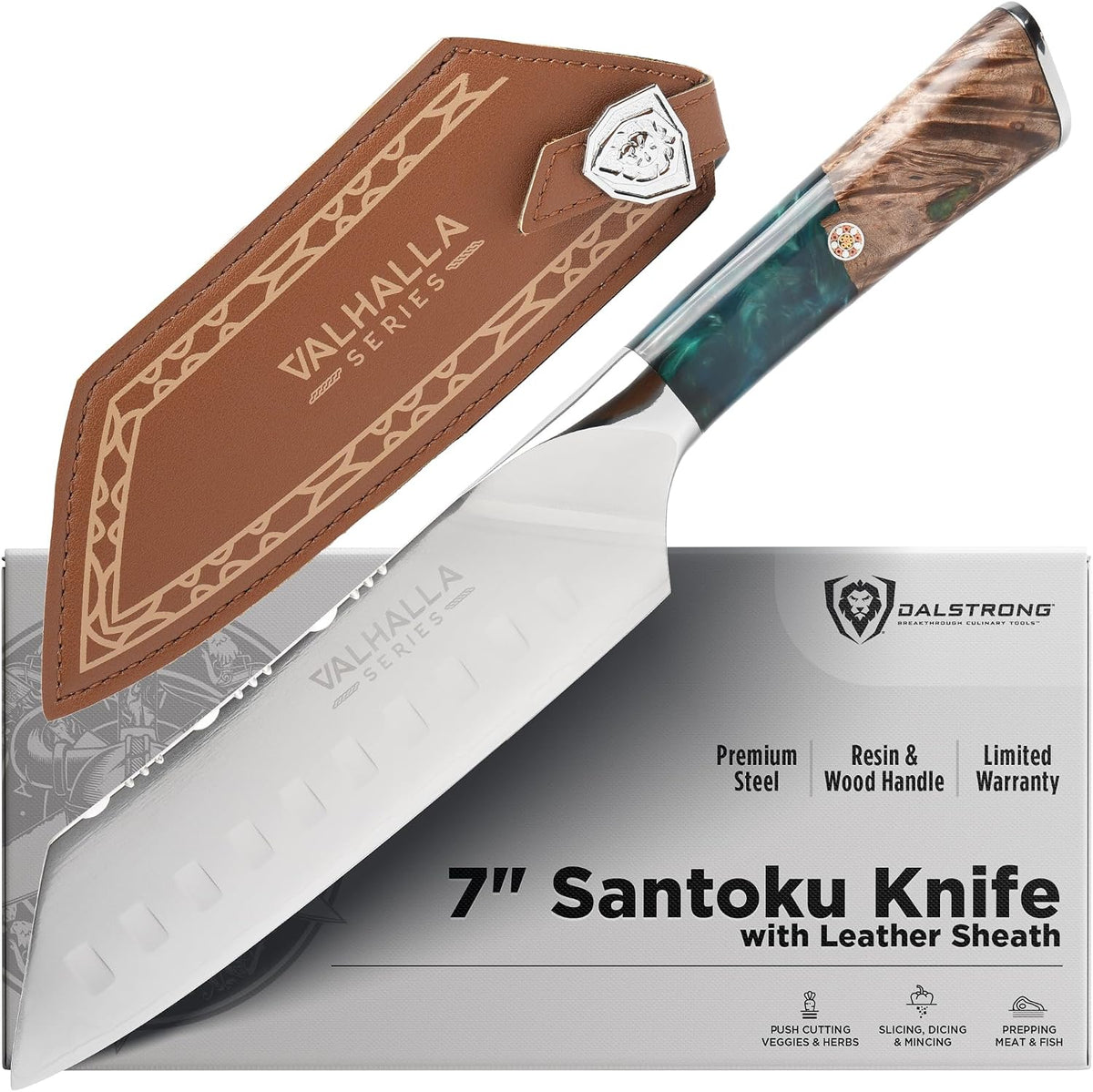 Cuchillo Santoku Dalstrong - 7 pulgadas - Serie Valhalla - Acero de...