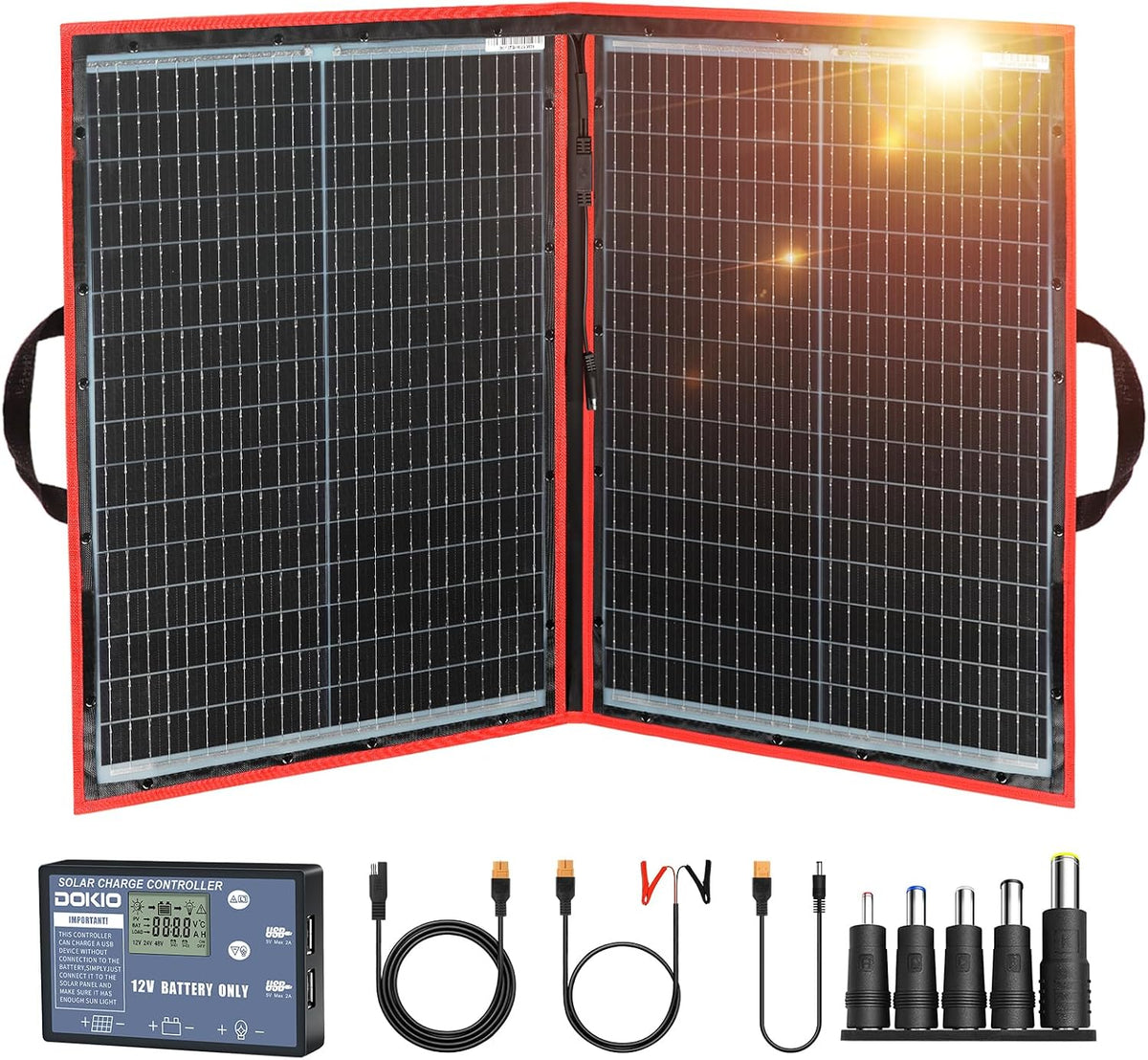 Dokio XX panel solar monocristalino, plegable, de 12 voltios | Se p...