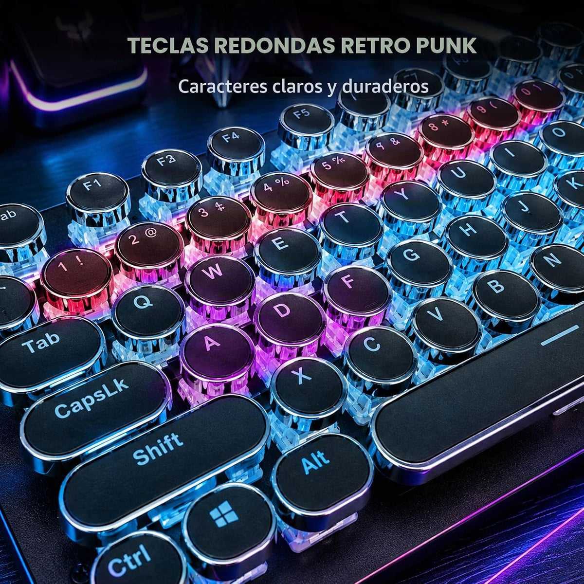 RK ROYAL KLUDGE S108 - Teclado mecánico de máquina de escribir, tec...