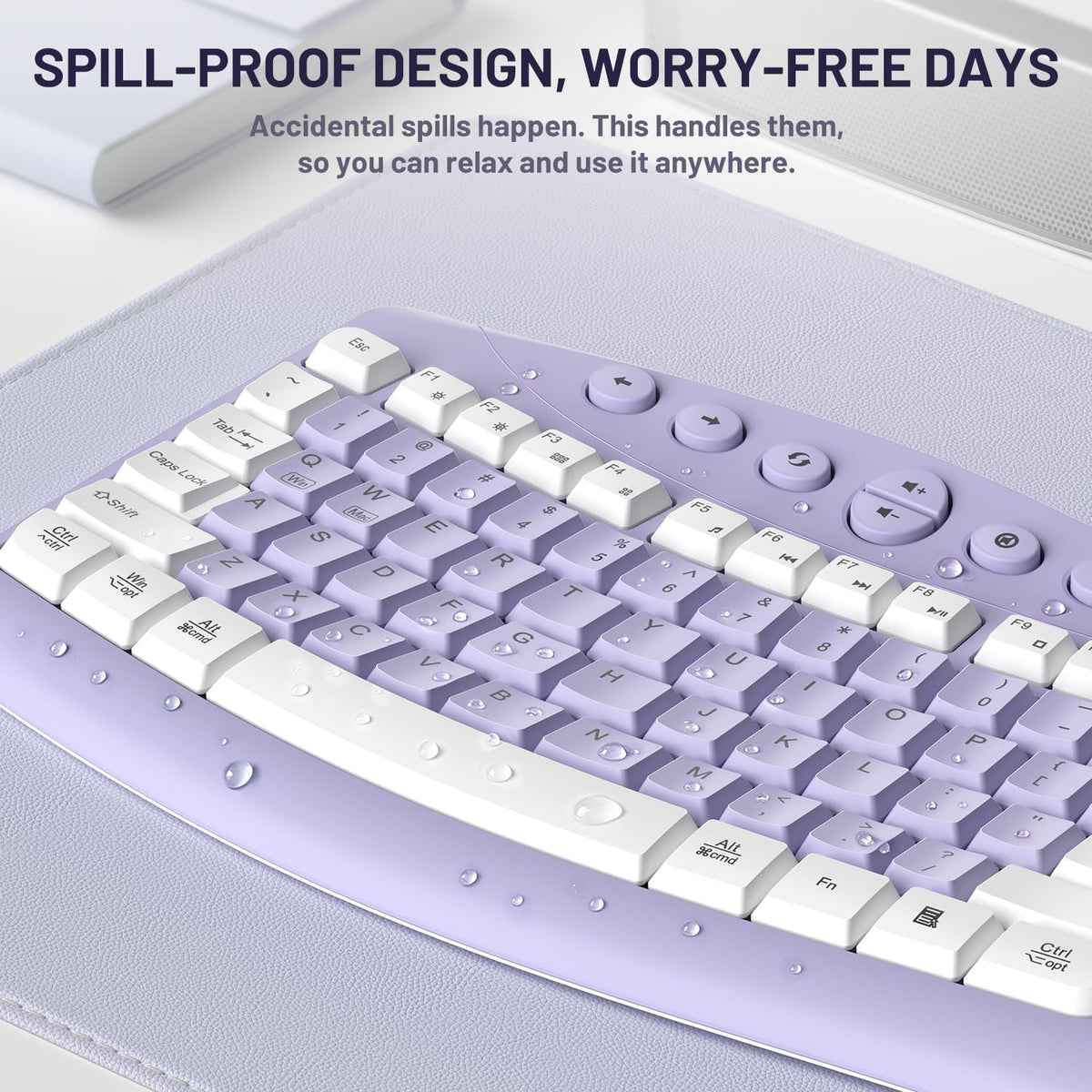 Combo de teclado y mouse inalámbricos silenciosos para oficina, dis...