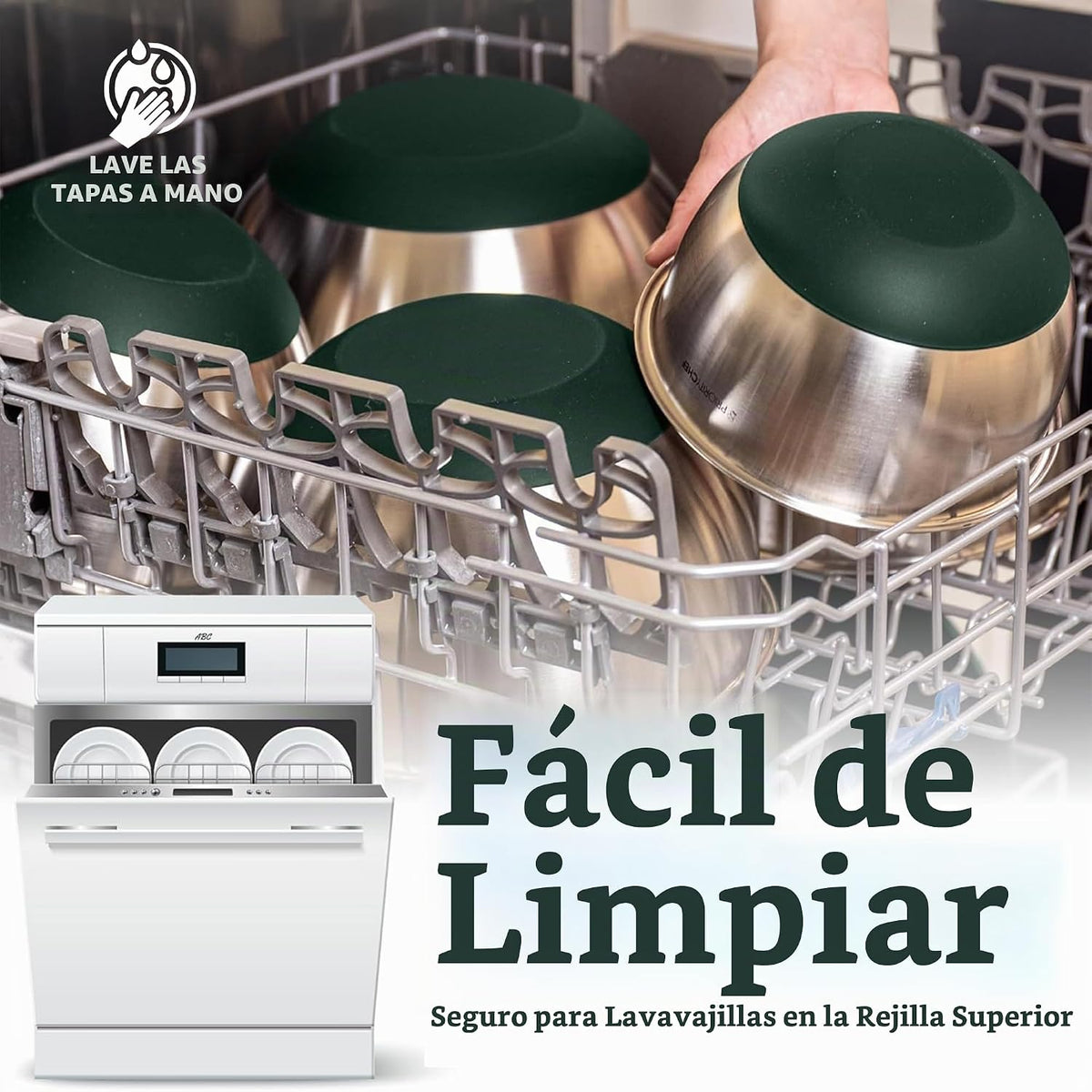Priority Chef Juego de tazones para mezclar de acero inoxidable con...