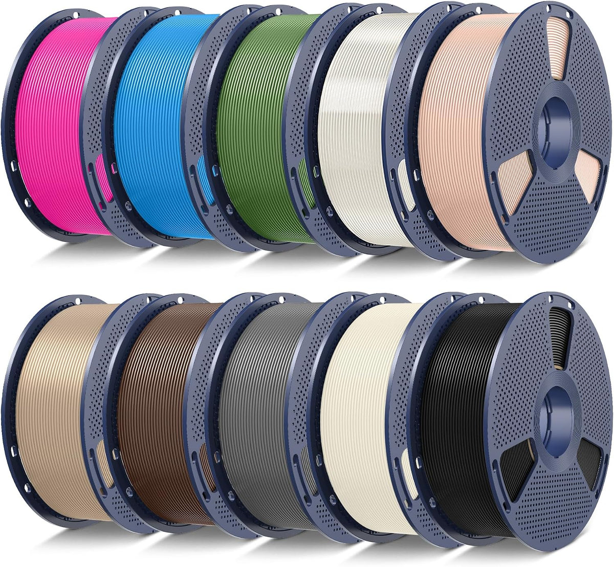SUNLU Filamento PLA para impresora 3D, multicolor, paquete de 10 |...