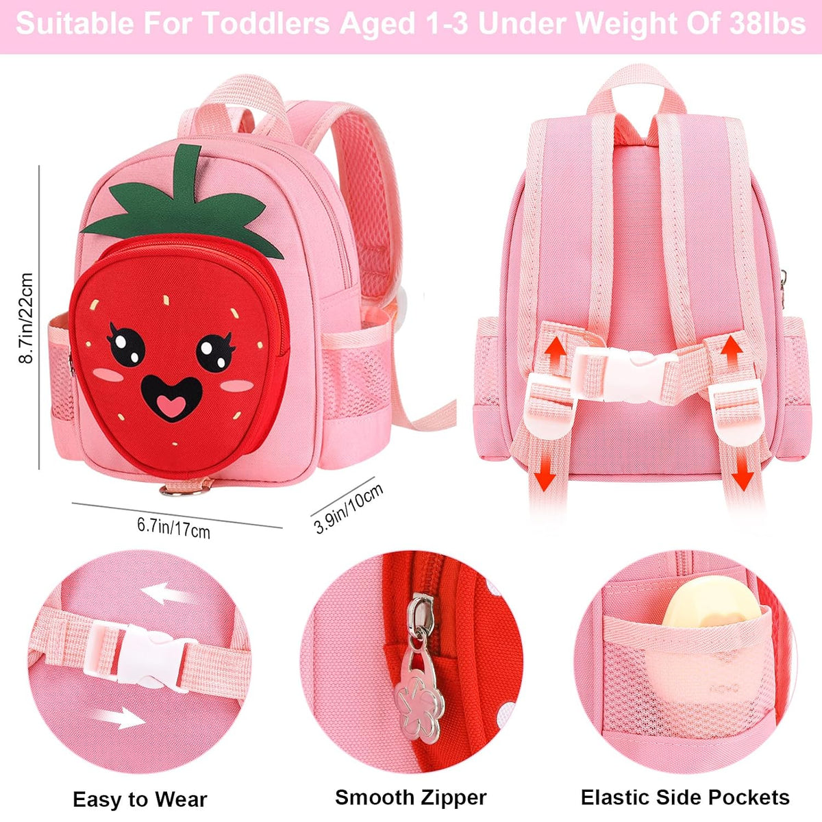 Accmor Mochila para niños con correa, lindas mini mochilas 4 en 1 c...