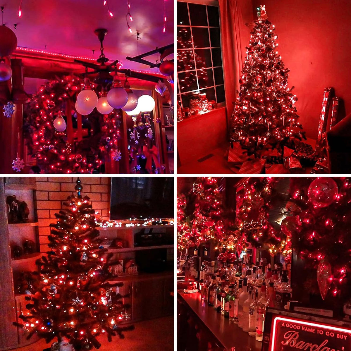 Guirnalda de 200 luces LED conectables, luces de Navidad de 66 pies...