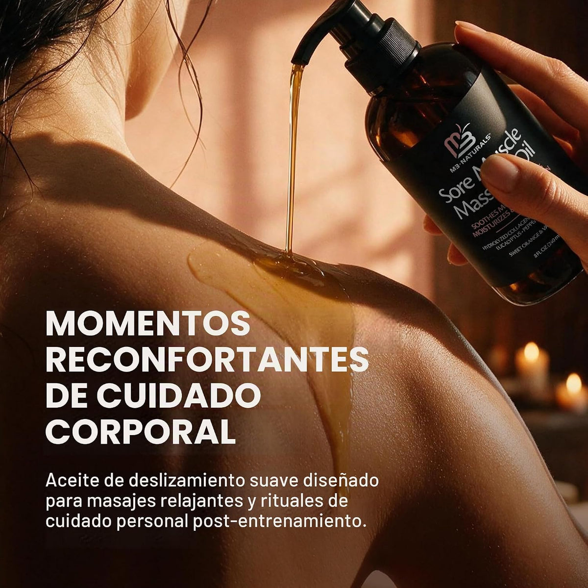Aceite de masaje de árnica para músculos doloridos con colágeno, cé...