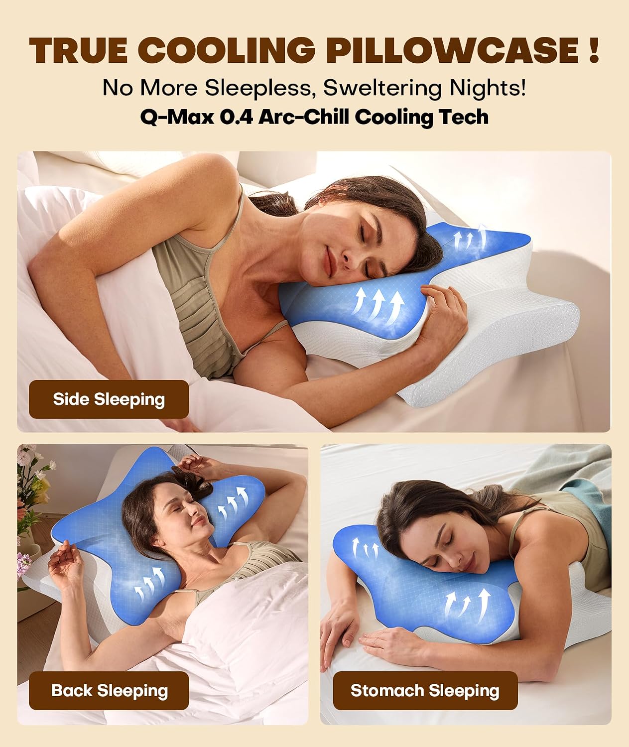Cozyplayer Almohada cervical para el cuello verdaderamente refresca...