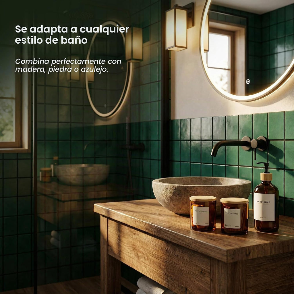 MaisoNovo Recipientes de vidrio para baño con tapas (hermético), so...