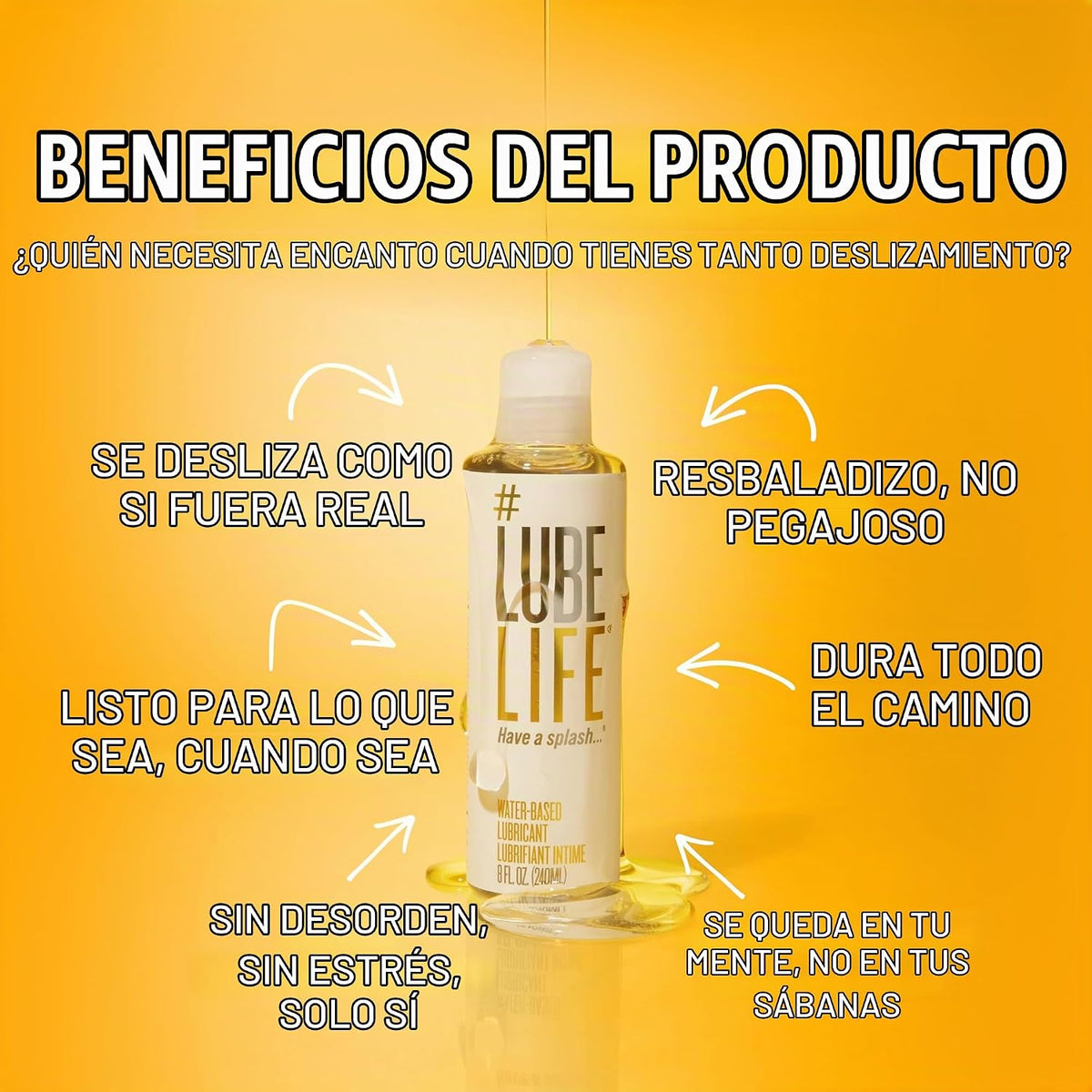 LUBELIFE Lubricante a base de agua, lubricante personal para hombre...