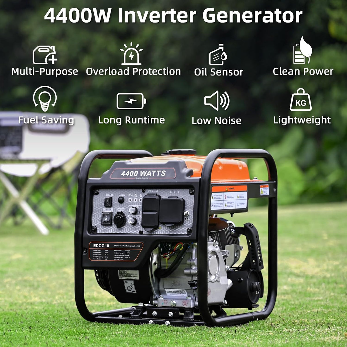 Oxseryn Power Equipment - Generador inversor de 4400 vatios a gas,...