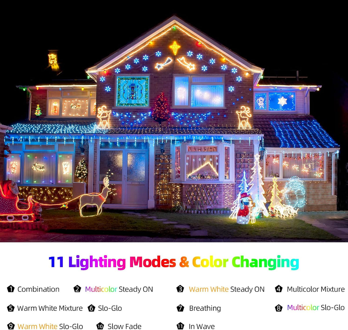 Chuya Luces de Navidad para interiores y exteriores, luces de árbol...