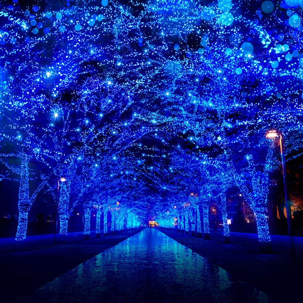 VTECHOLOGY Luces de Cadena de Navidad, 33 pies, 100 LEDs Azules Luc...
